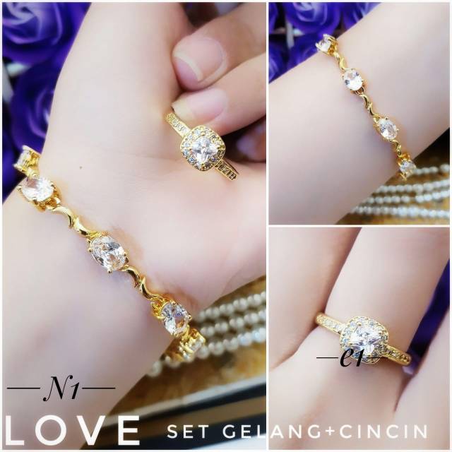 Xuping set perhiasan lapis emas 24k 2410g