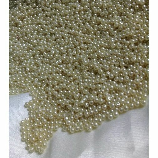 mote mutiara kecil 3mm kuning gading