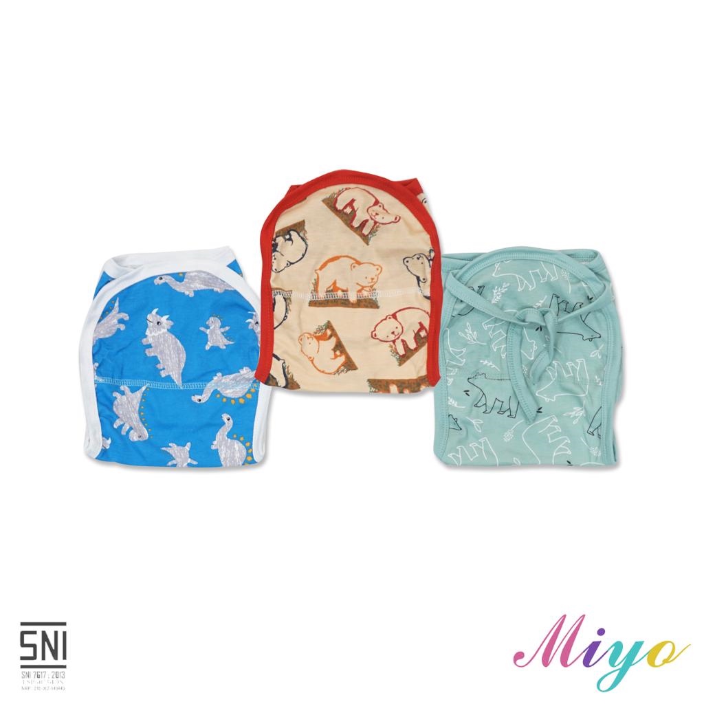 [TOMS] MIYO (3pcs) Popok Tali Bayi Baru Lahir SNI MOTIF