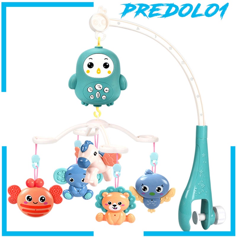 (Predolo1) Mainan Rattle Gantung Dengan Musik + Remote Control Untuk Tempat Tidur Bayi