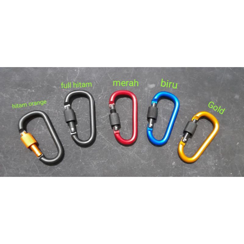 Carabiner Quickdraw Screw 8D Gantungan Kunci Aluminium Alloy not for / karabiner