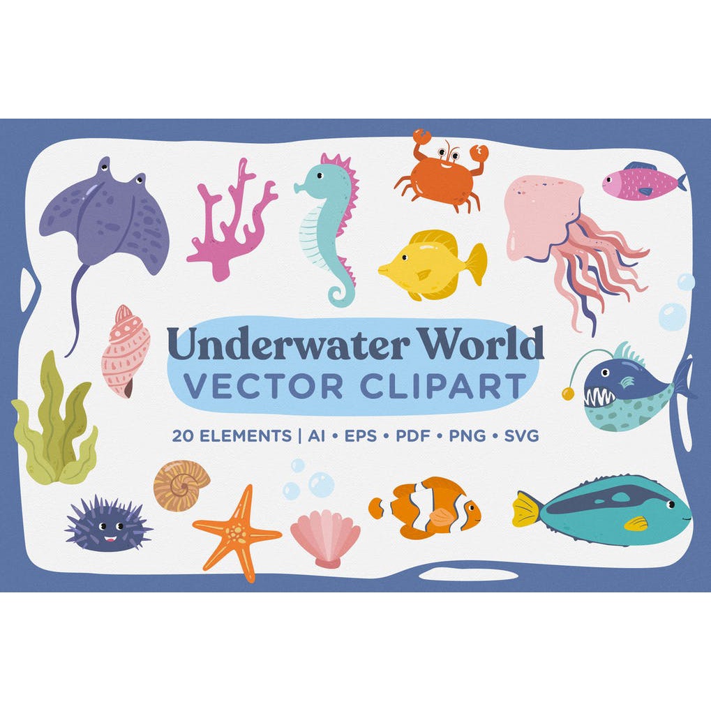 Underwater World Vector Clipart Pack - Vector Designs