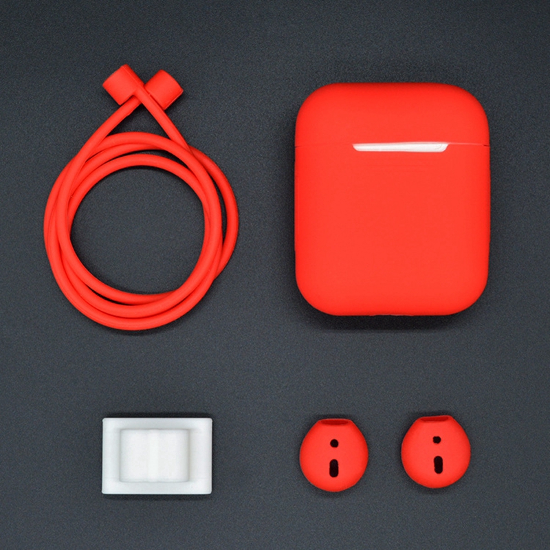 4pcs   set soft case tpu warna polos untuk apple airpods 1 2