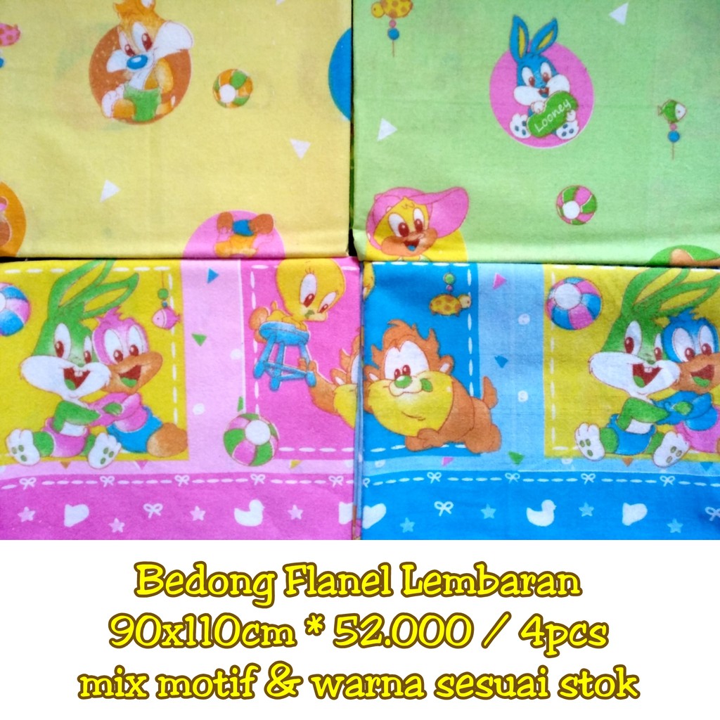 Bedong Bayi Flanel Lembaran 90x110