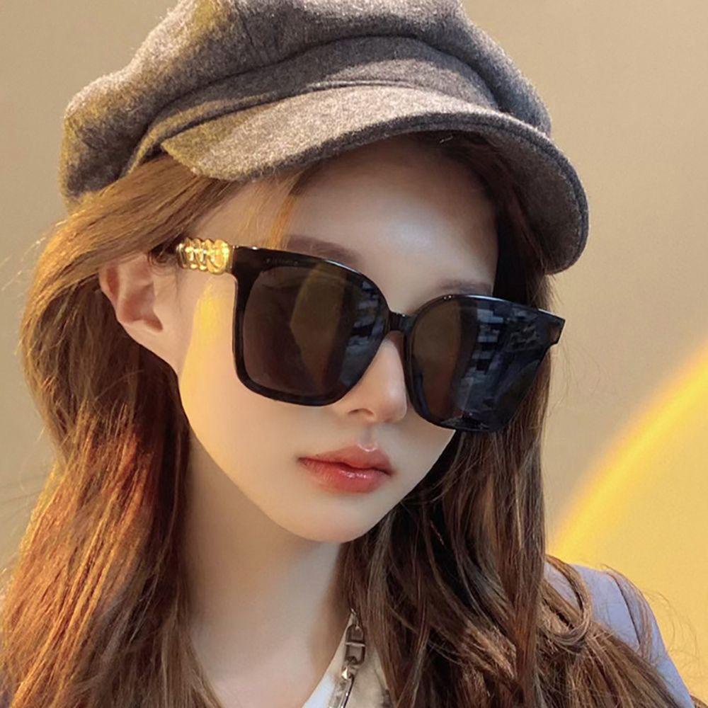 [Elegan] Kacamata Hitam Persegi Mewah Vintage Travel Jelly Warna UV400 Outdoor Wanita Eyewear