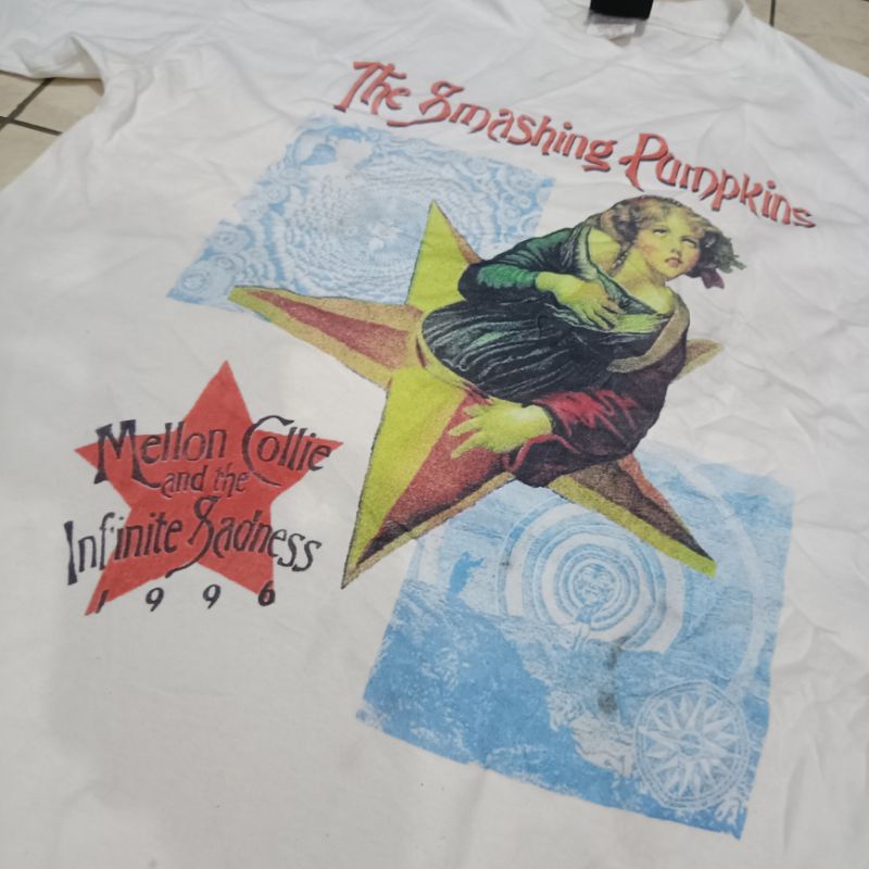 KAOS BAND SMASHING PUMPKINS STARLA MONZA VINTAGE WARNA PUTIH