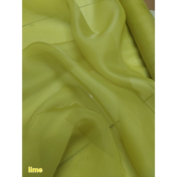 Kain Satin Organza Silk Polos Premium / Bahan organsa ( Grade A )