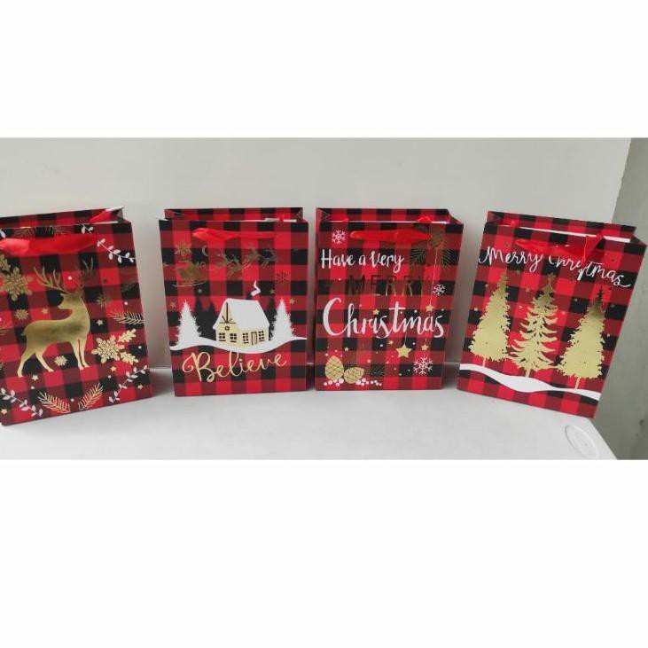 

REAL PICT ! BIG SALE Paper Bag Natal Sedang, Paper Bag Merry Christmas