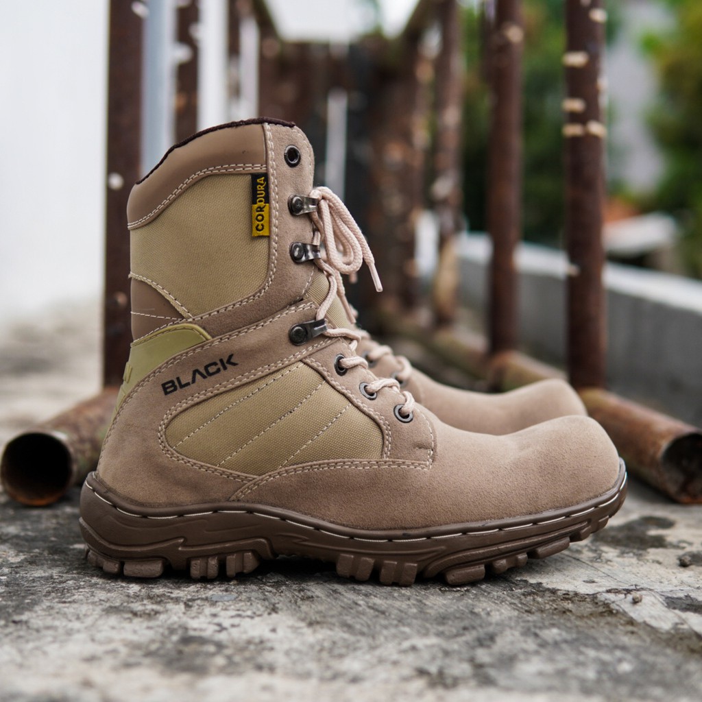 TERLARIS !! Sepatu PDL DELTA CHEAP TINGGI 8inci cordura anti air ujung plat besi sleting samping