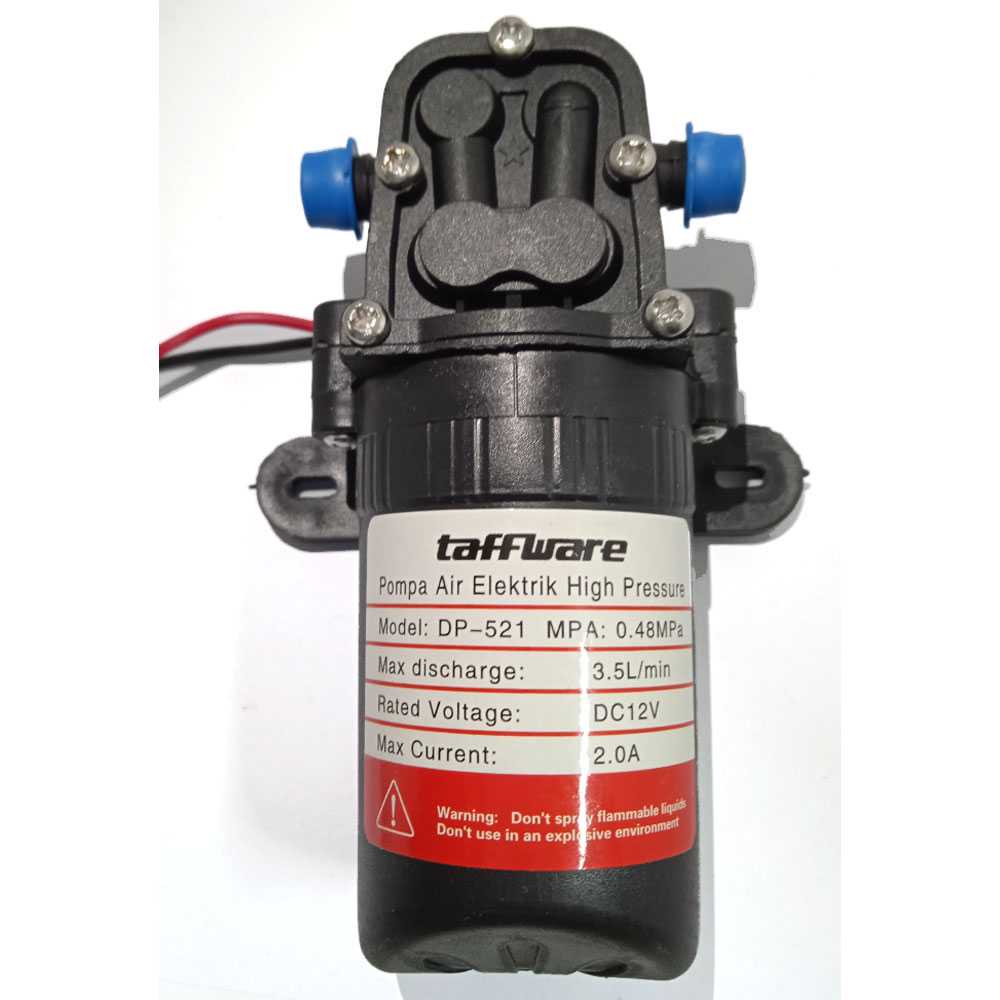 Taffware Pompa Air Elektrik High Pressure 12V 70PSI 3.5L/min - DP-521