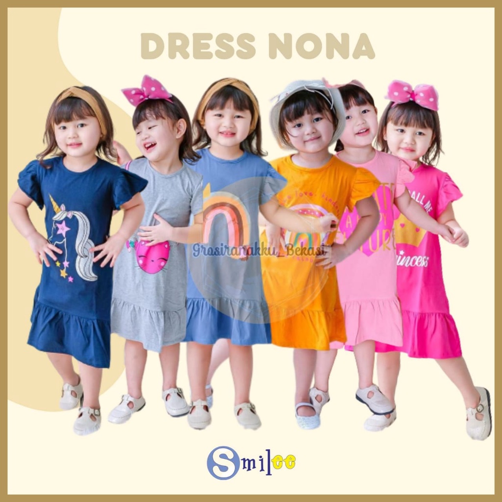 Dress Anak Smilee Nona Mix Motif size 1-5Tahun