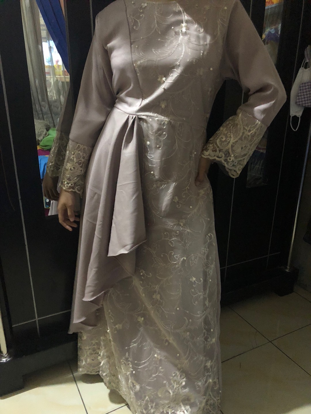 (model Baru)size M,l,xl,xxl,xxxl/gamis Zolana/gamis Brukat Tile/gamismuslim/gamis Kondangan/cantik