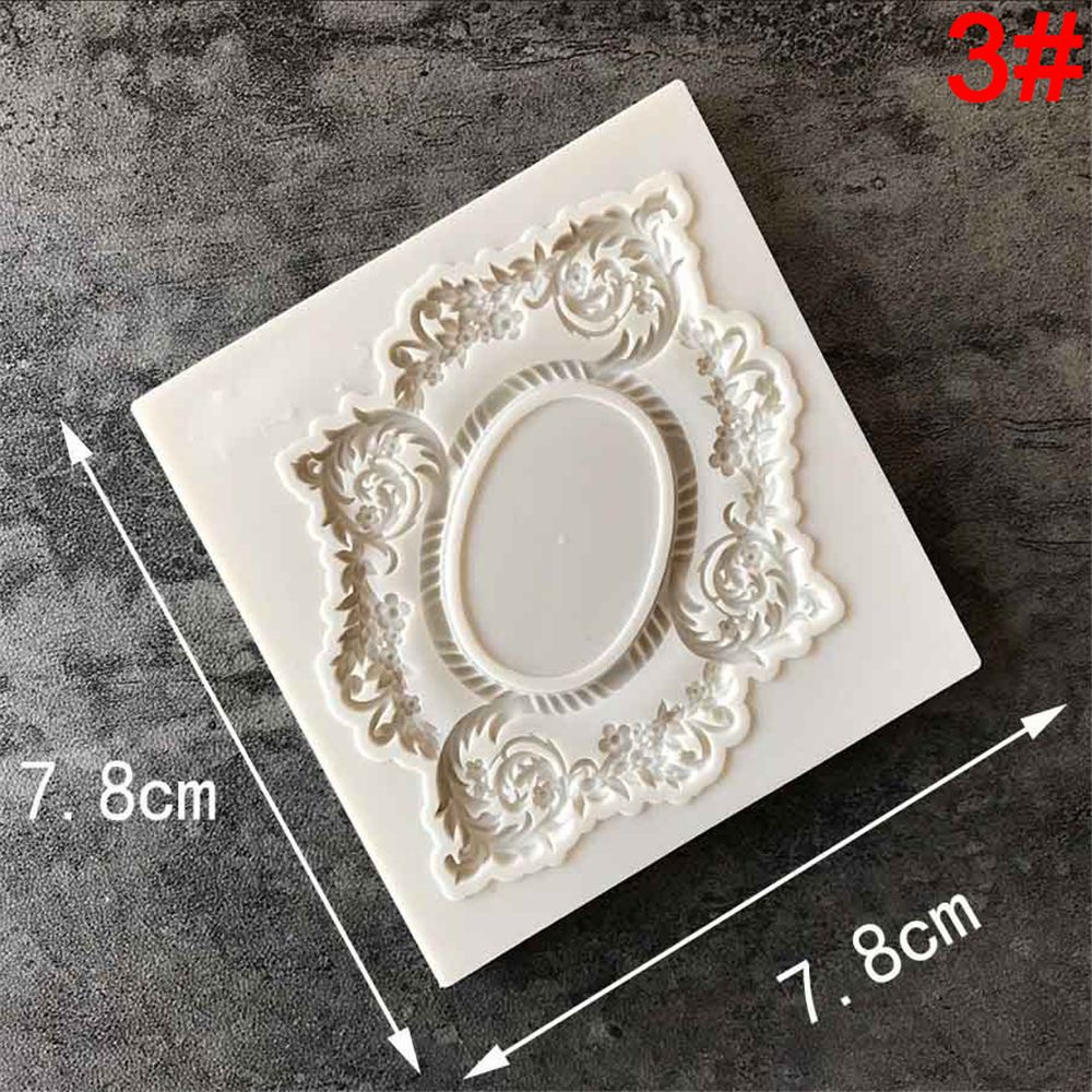 POPULAR Baking Tools Fondant Cake Mold Gumpaste Border Embossing Silicone Mould Decorating Pastry Chocolate European Antique Mirror Frame