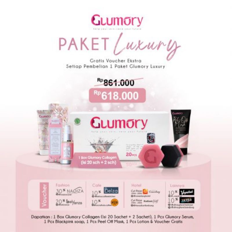 GLUMORY PAKET LUXURY, PAKET GLUMORY, GLUMORY BEAUTY, GLUMORY SLIM, GLUMORY SOAP, GLUMORY SERUM