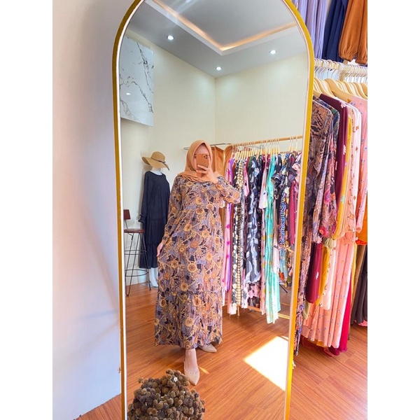 Dressfordaily Dress gamis Uniqlo Style Fashion Wanita Premium Branded Viral Termurah Moti Lengan Pen