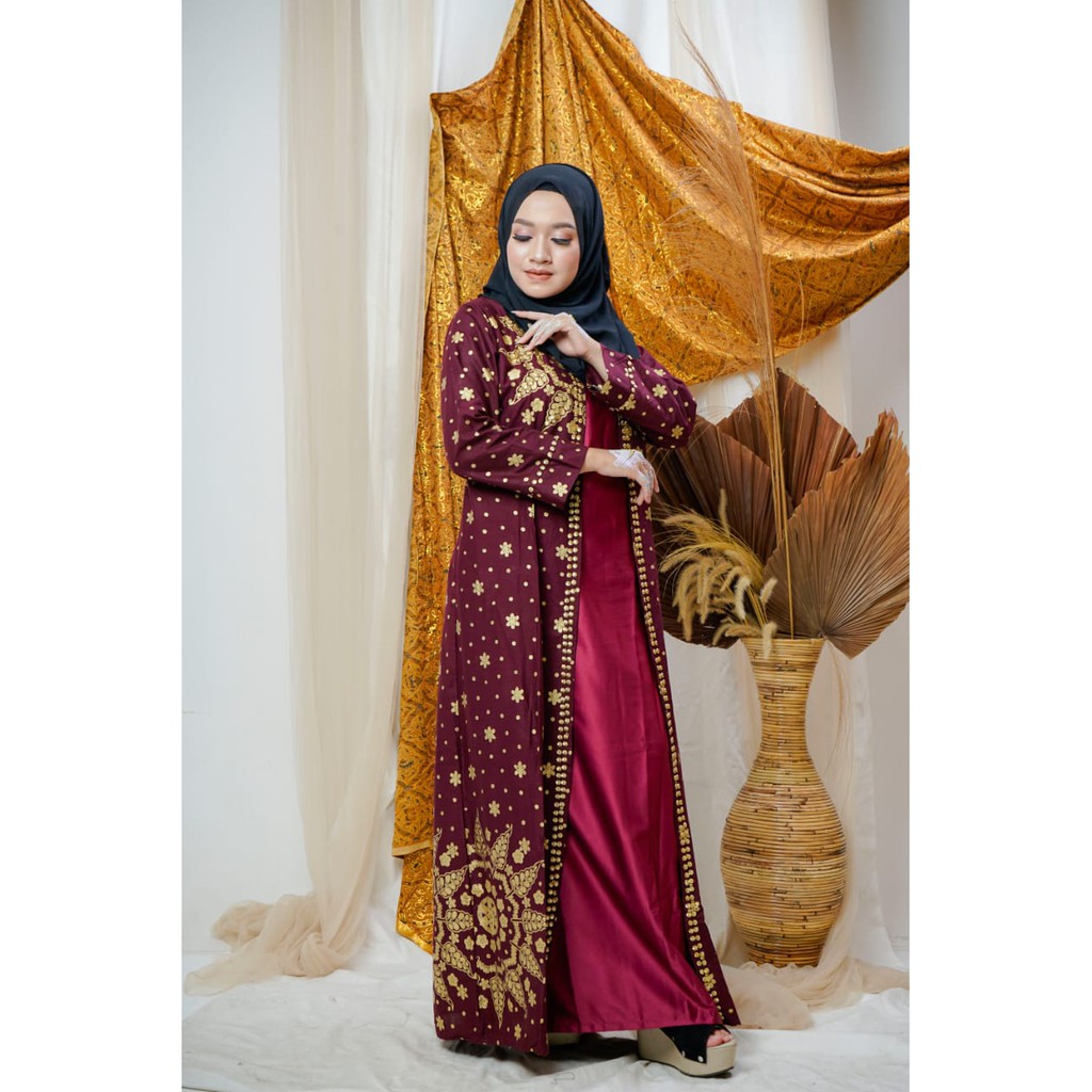 SYAHRINI GAMIS SONGKET MOTIF MATAHARI SONGKET PALEMBANG BATIK JUPRI RUMAH KEBAYA BANDUNG RUMAH SONGKET BANDUNG GAUNHIJABSALE BATIK SONGKET PALEMBANG