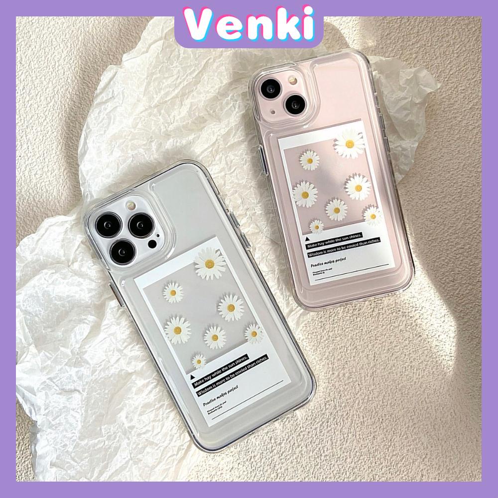 iPhone Case Silicone Soft Case Clear Case Shockproof Camera Protection Metal Button Daisy Flower Compatible For iPhone 11 iPhone 13 Pro Max iPhone 12 Pro Max iPhone 7 Plus  xr