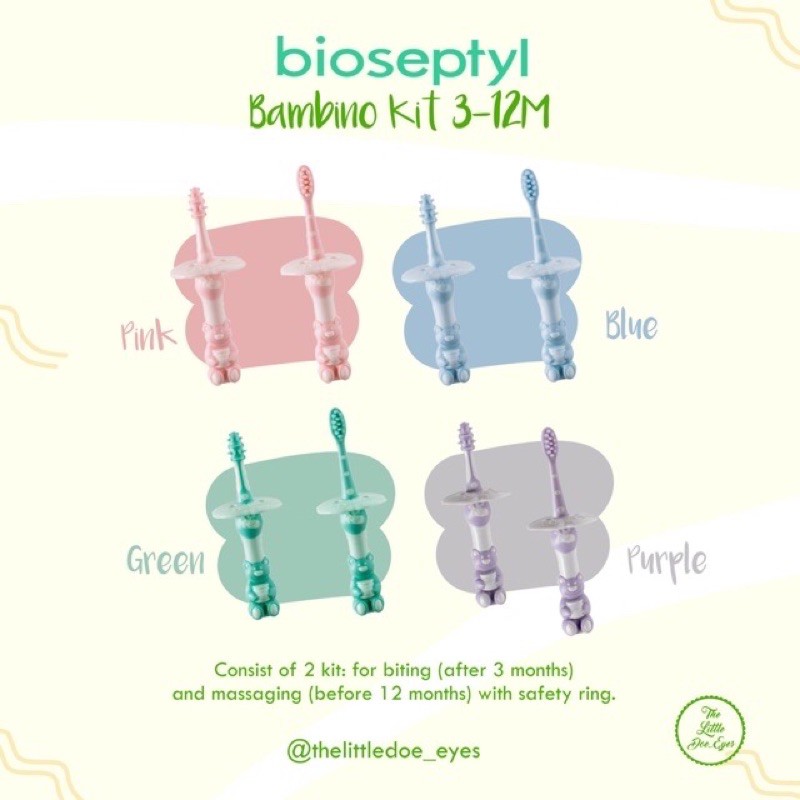 [READY] Bioseptyl Bambino Toothbrush &amp; kit (3-12Months / 12-24Months / 2-6Years)