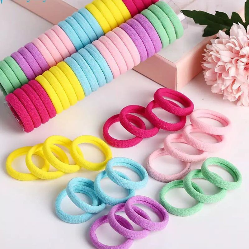 Ikat Rambut Korea | Ikat Rambut Wanita Pria Anak | Ikat Rambut Donat Mini