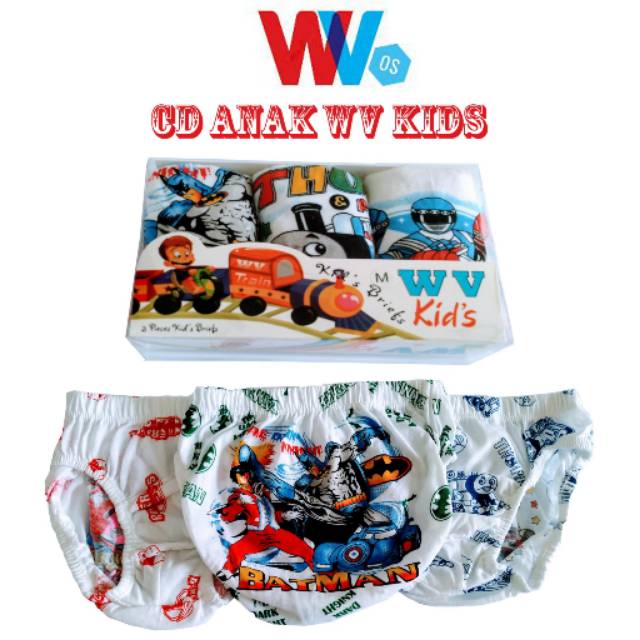 Celana Dalam anak WV Kids Bahan Cotton Premium Quality satuan atau per box