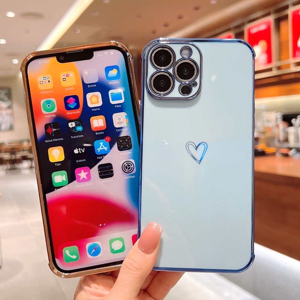 Soft Case TPU Motif Hati Untuk iPhone 11 12 13 Pro Max 12 13 Mini X XS Max XR 7 8 Plus SE2020