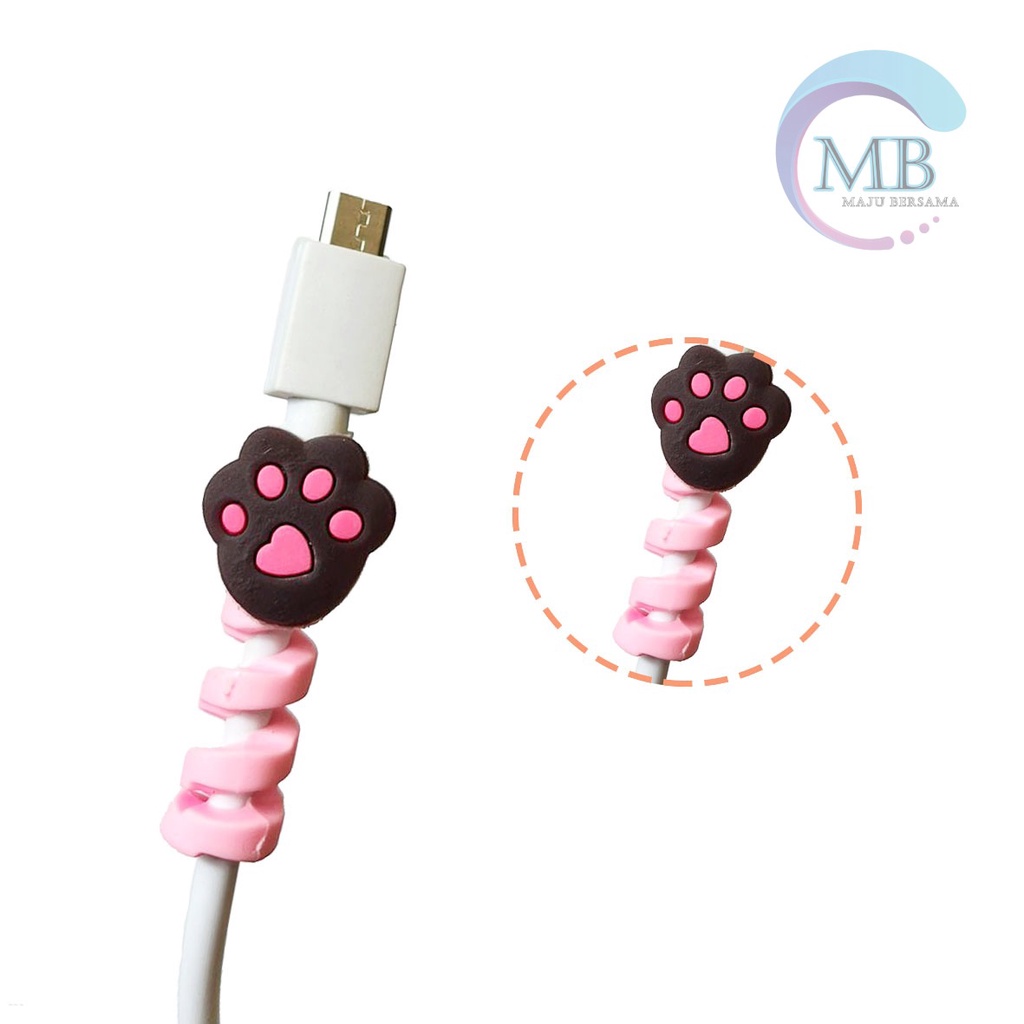 Cable Saver TWIST Cable Protector SPIRAL Pelindung Ujung Kabel karakter android iphone MB3188