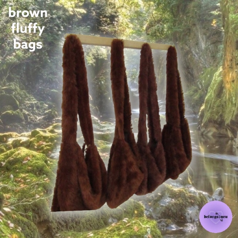 Y2K Fluffy Bag Fur Bag Leopard & Brown