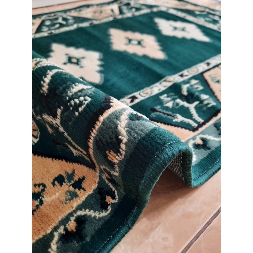 KARPET MIRZAE 100 X 150 MZ14 GREEN Karpet Lantai Hijau, Permadani Bulu Tebal-5