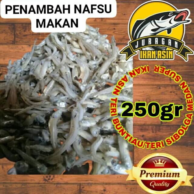 

IKAN ASIN TERI BUNTIAU SIBOLGA MEDAN SUPER ENAK EMPUK LUNAK MURAH ORIGINAL BERKUALITAS 250gr