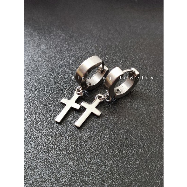 Anting Tusuk Salib Pria Dan Wanita (1pasang)