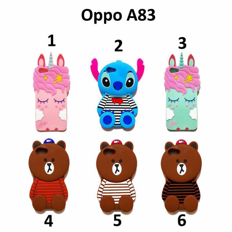 Silikon 3D karakter Silicon  for OPPO A83 Silikon boneka lucu pelindung hp case tebal karet softcase lentur