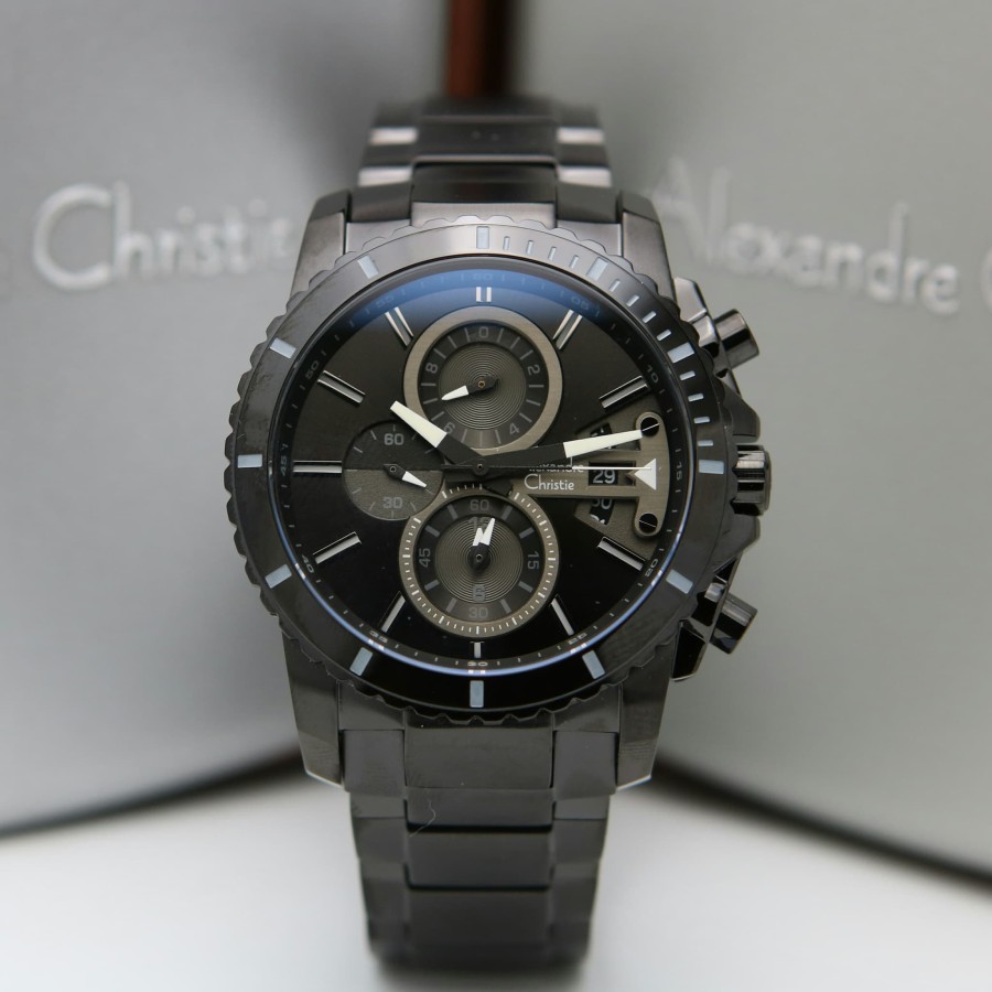 JAM TANGAN ALEXANDRE CHRISTIE PRIA JAM TANGAN COWOK ORIGINAL ALEXANDER CHRISTIE AC 6532 FULL BLACK