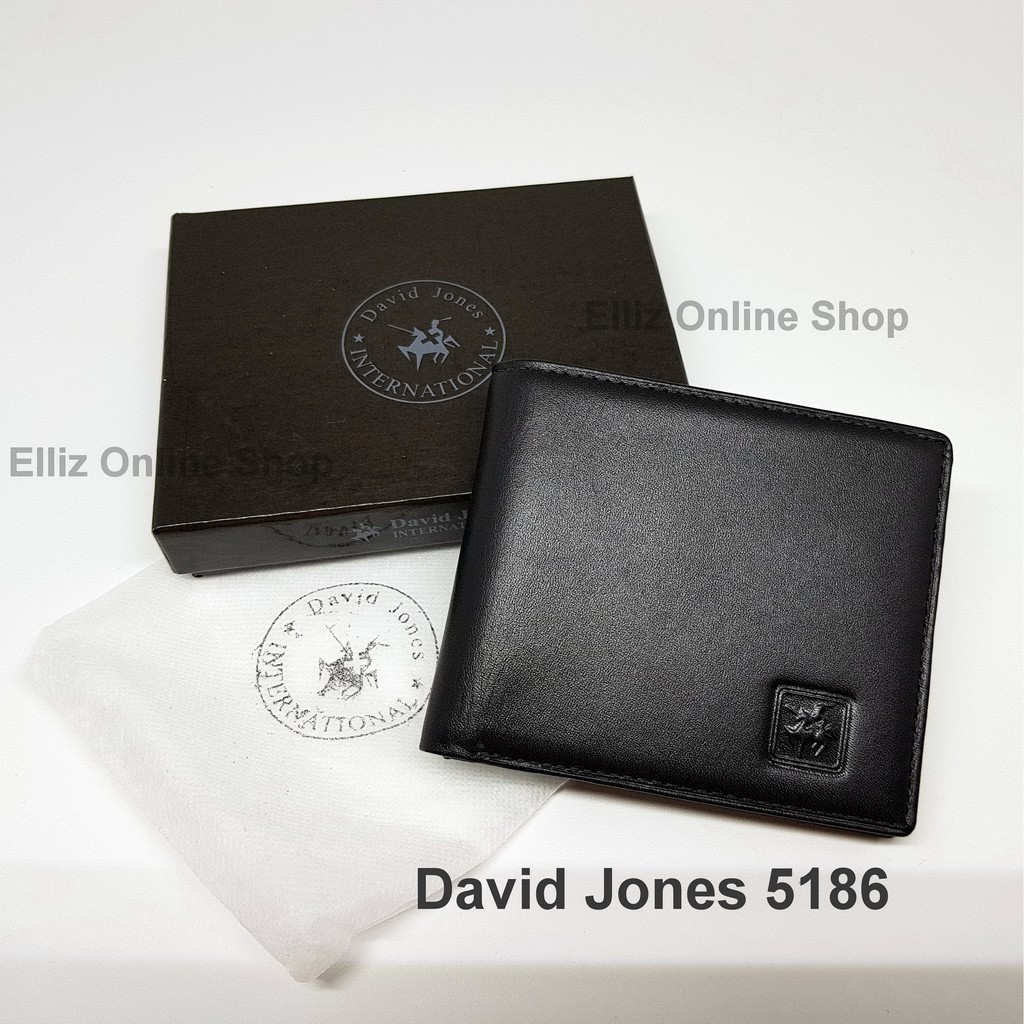 Dompet Pria David Jones 5186 Black - Kulit Import - 16 Kartu