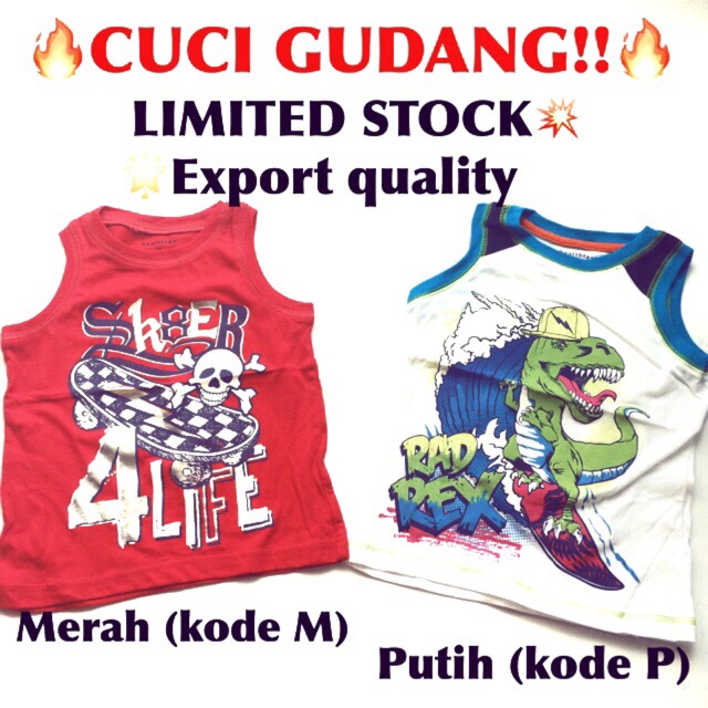 PROMO MURAH grosir  kaos  kutang tanktop anak  baby Healtex 
