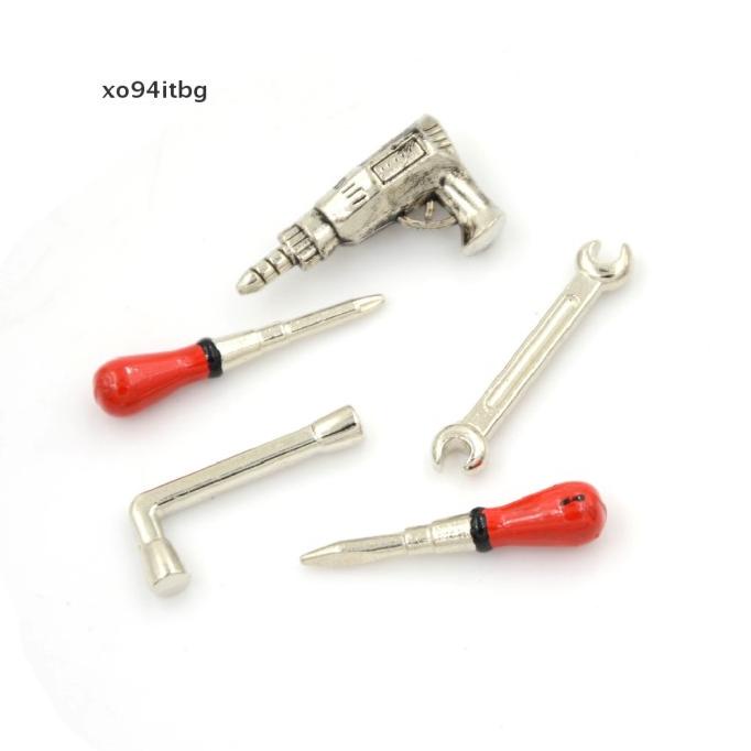 XP068 Xo 5pcs Set Miniatur Peralatan Pertukangan Bahan Metal Skala 1 1