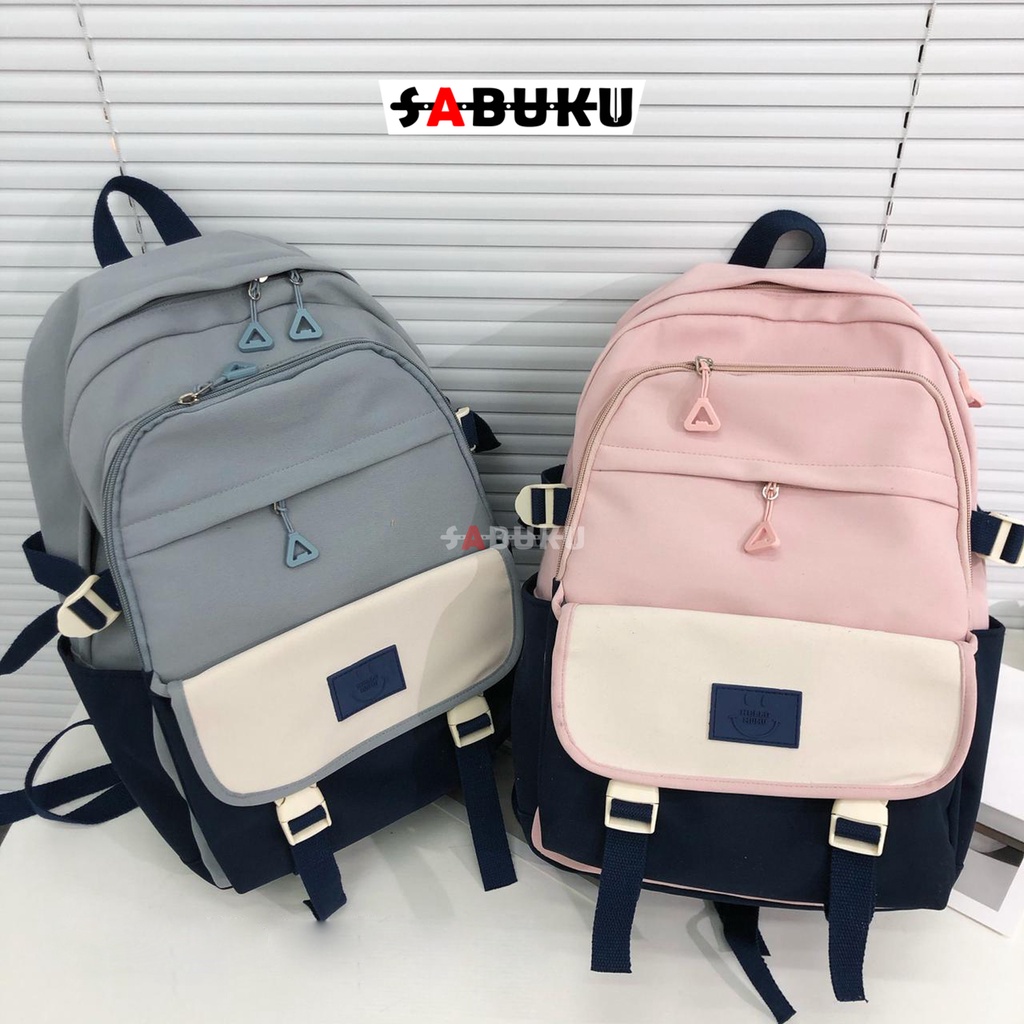 Tas Ransel Pria Wanita Fashion Remaja Kekinian Tas Ransel Sekolah Backpack Korea Multifungsi -211