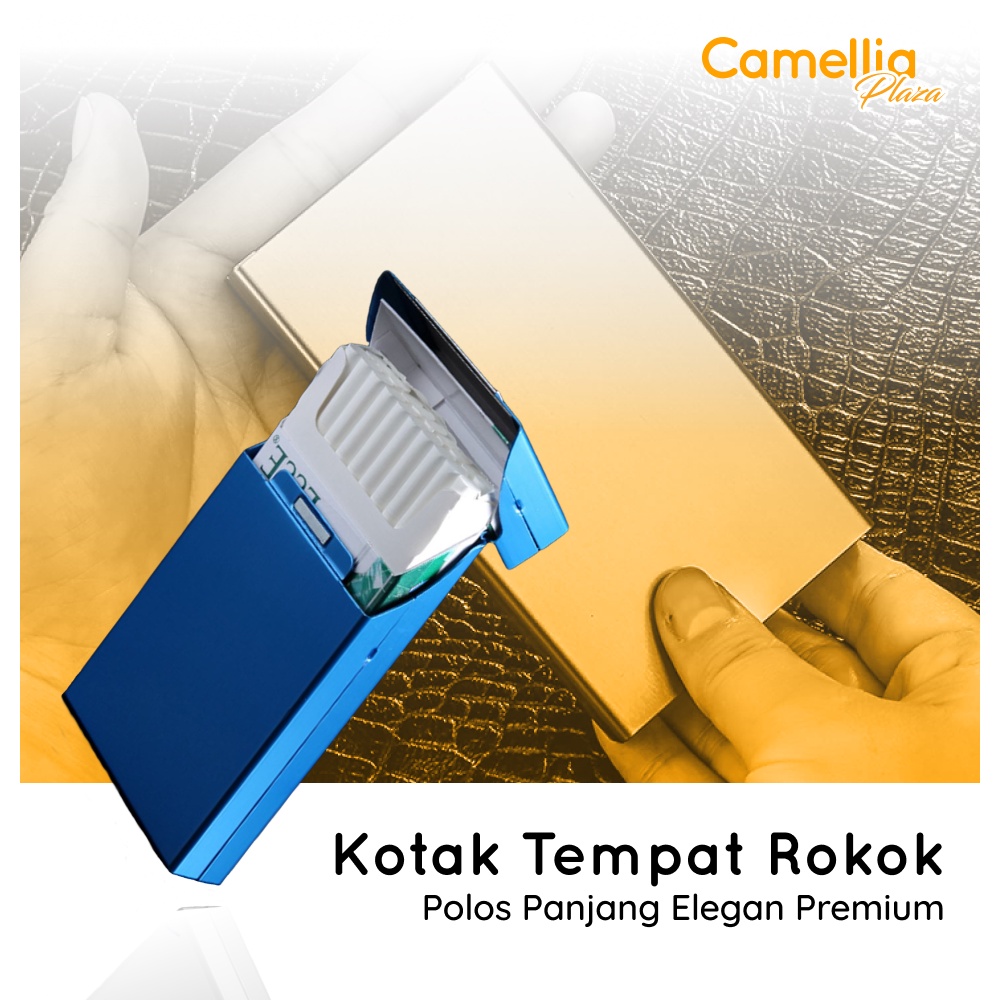 Kotak Tempat Rokok Polos Panjang Elegan Premium Cigarette Case Glossy Bungkus Roko Slider