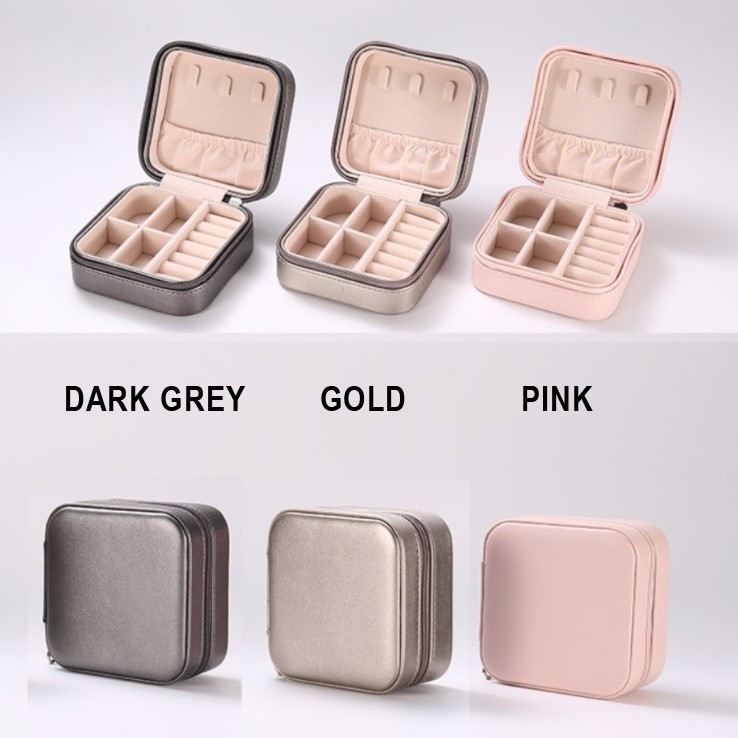 Kotak Perhiasan Jewelry Storage Box Tempat Penyimpanan Cincin Kalung Travel Mini