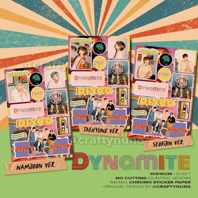 (BT-012) Taehyung in Paris DIY Aesthetic Vintage Sticker Set DYNAMITE RETRO bts stiker kpop case hp deco