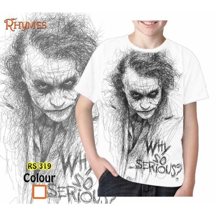 Kaos Anak Superhero Joker Why So Serious Rhymes Putih Baju Laki Laki Tanggung