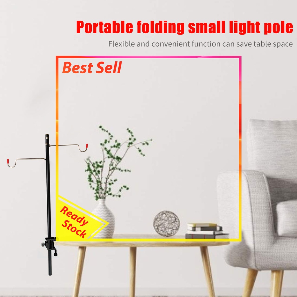 Folding Lantern Post Pole - Collapsible Hanging Light Stand Holder Hook