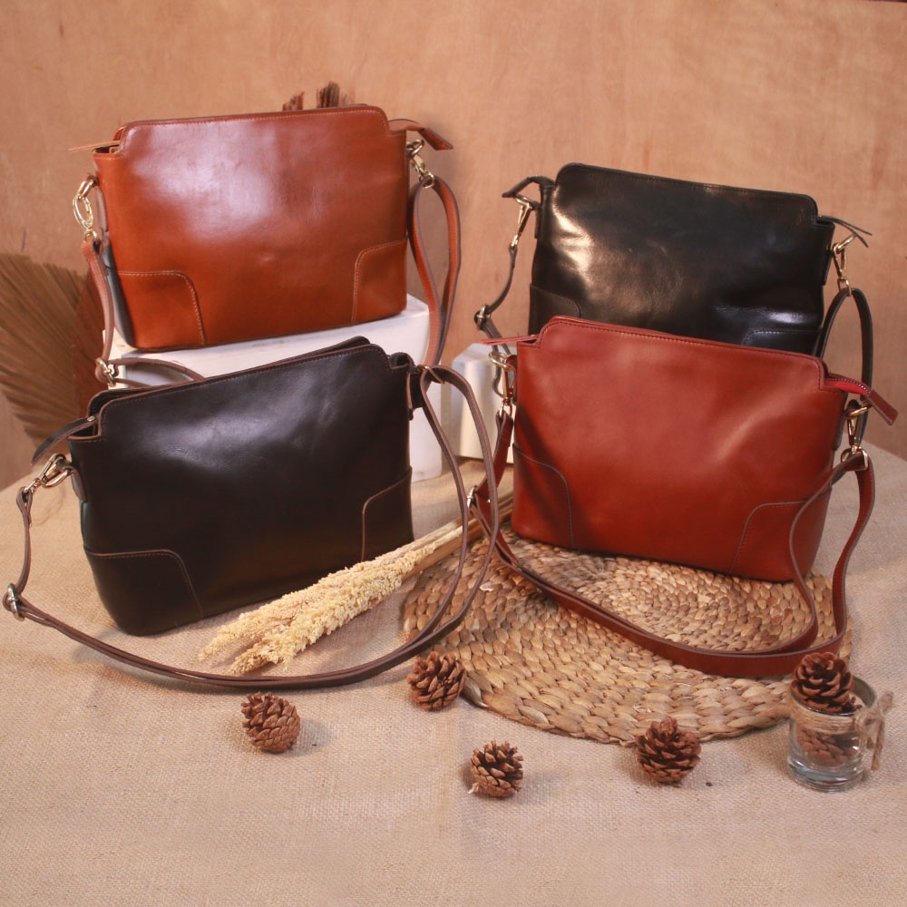 SHOULDER BAG ''ALICE'' - Tas Selempang Wanita Model Baru Bahan Kulit Sapi Asli Kode : AL02