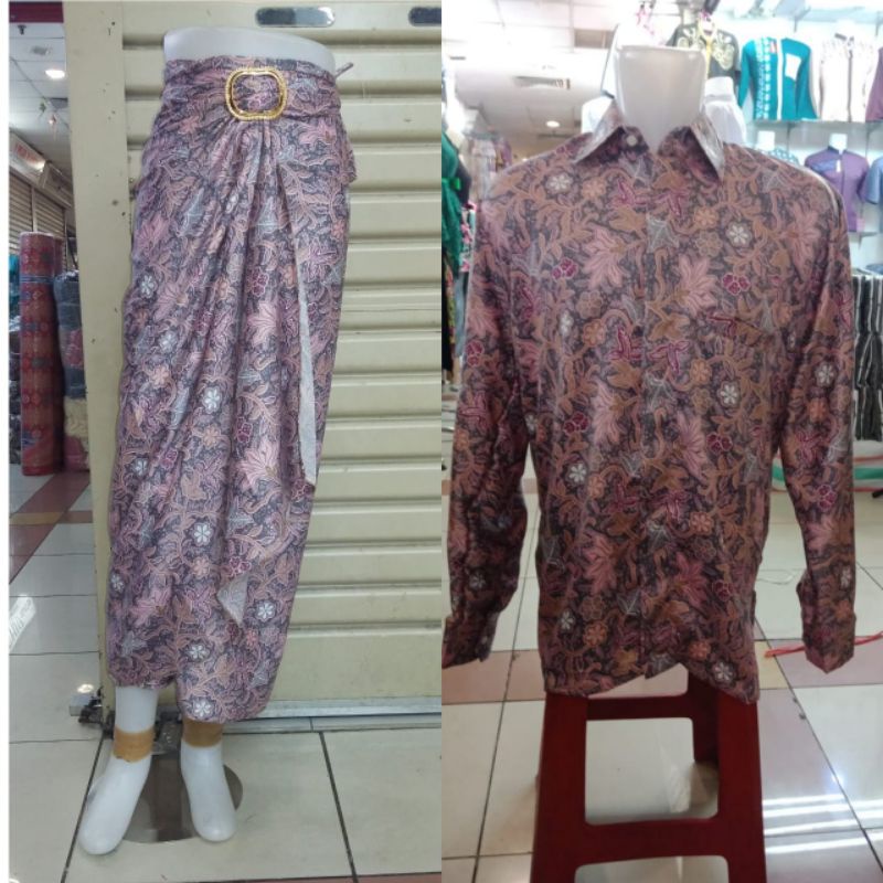 IndahKebaya | 50+ MOTIF /COUPLE ROK LILIT DAN KEMEJA PANJANG / COUPLE BATIK MURAH / ROK KEBAYA JUMBO