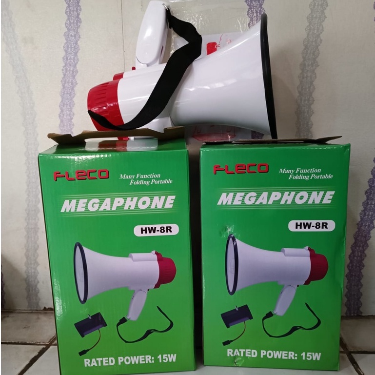 MEGAPHONE/PENGERAS SUARA MEREK FLECO HW-8R DAN YC-130 RU GRATIS BATERAI DAN CAS BISA REKAM SUARA