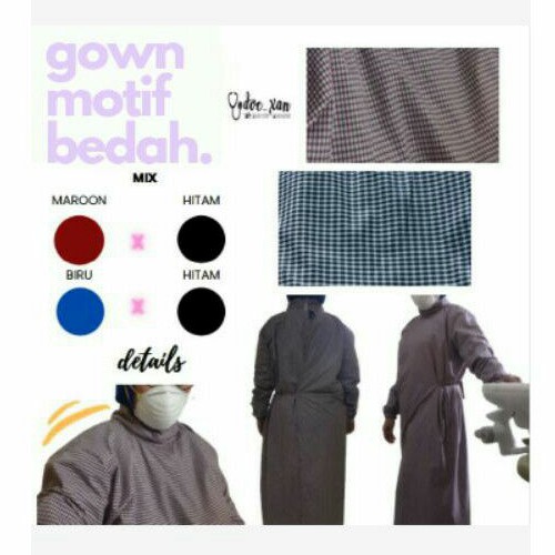 GOWN BEDAH MOTIF KOTAK