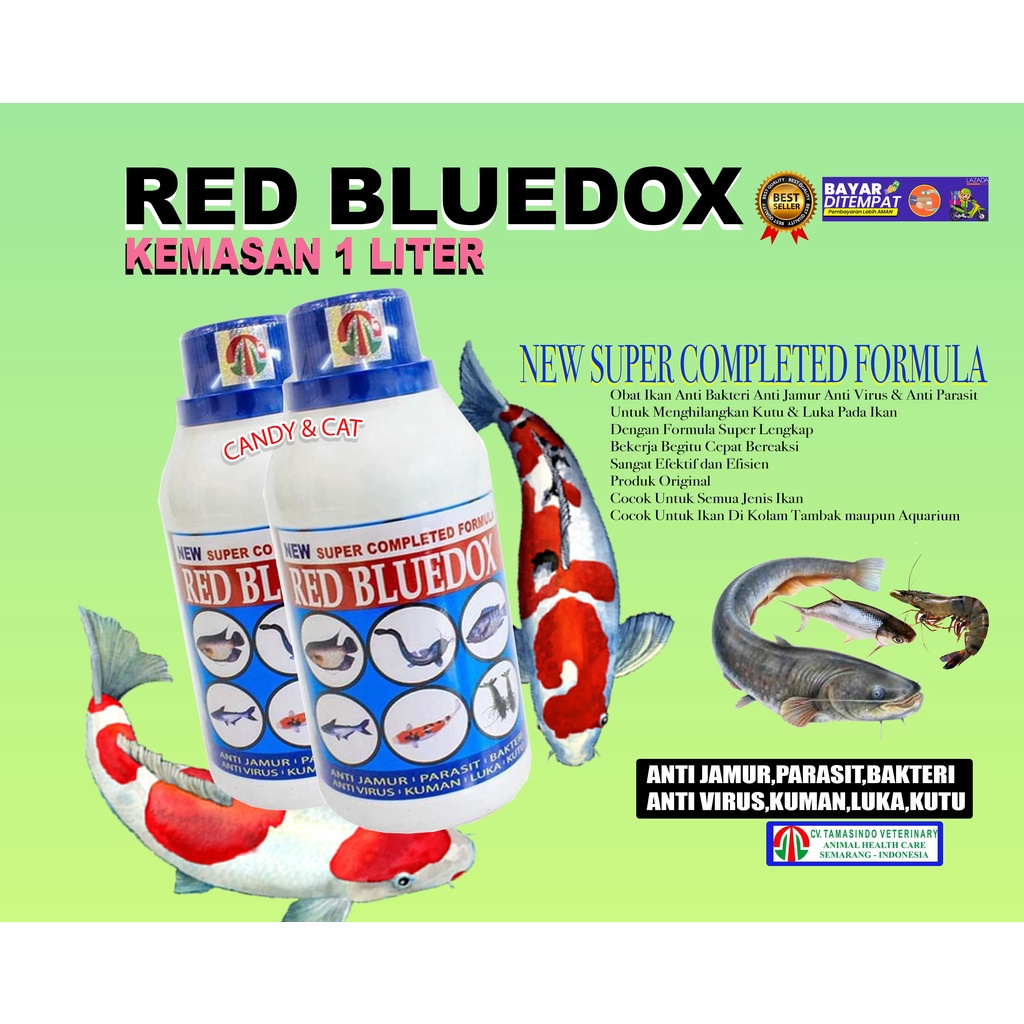 1 liter red bluedox-obat jamur ikan,, parasit, bakteri