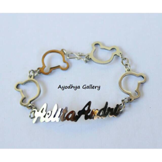 Gelang nama micky mouse / Karakter Gold / Silver Annisa Jewelry