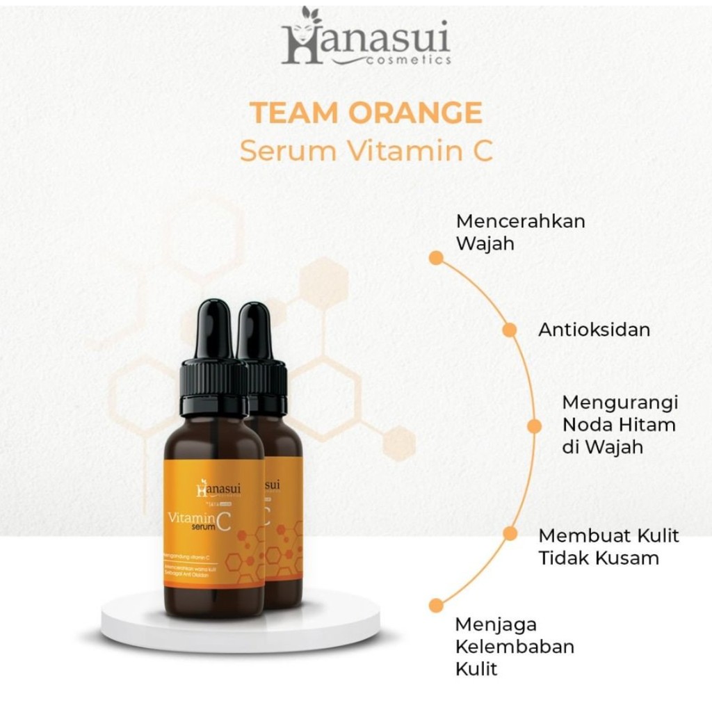 [BPOM] SERUM HANASUI VIt C Collagen Whitening Anti Acne Jaya Mandiri Original BPOM Pink Orange Emas-1