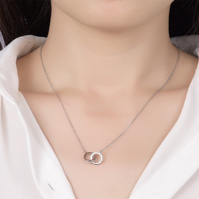 925 perak sterling untuk wanita kalung berlian fashion perhiasan