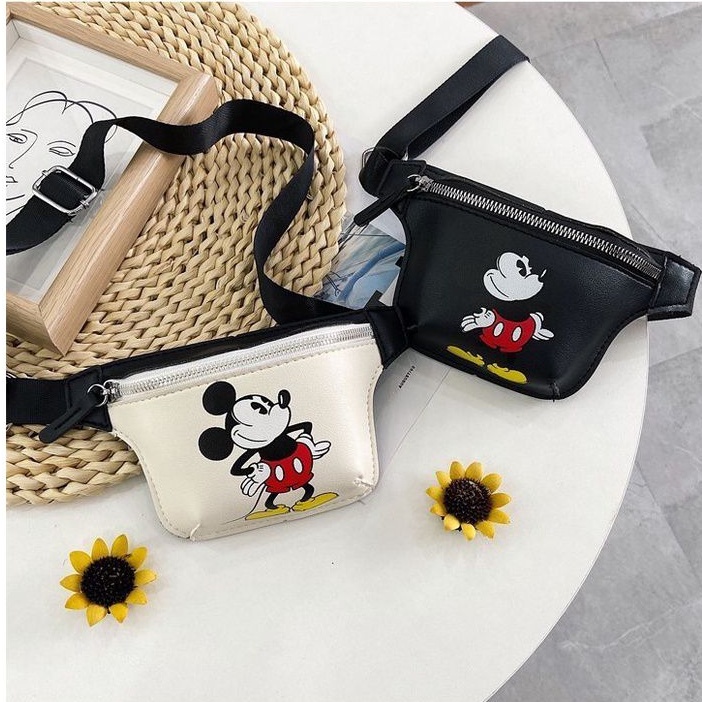 NAOMI - Mickey Norin Waist Bag - Tas kulit sintetis - Tas anak import - Tas Anak Selempang - tas Mickey - Sintetis Premium Cute imlek angpao